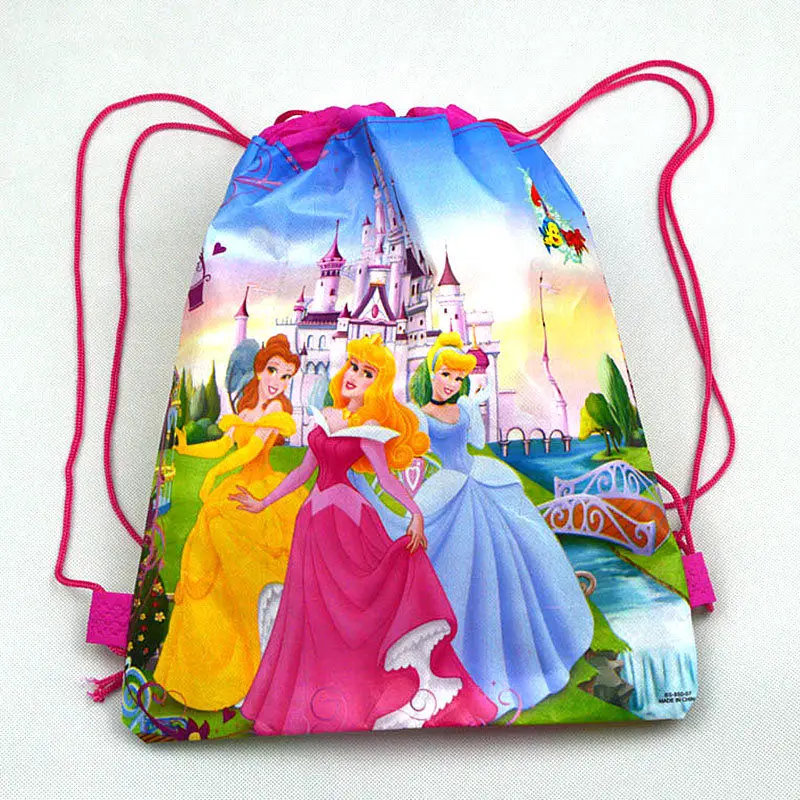 Шесть принцесс Белль Аврора ребенок девочка прекрасный день рождения пакет события вечерние Рапунцель чашки пластины маска ребенок душ одноразовые наборы посуды - Цвет: Bags-1-1pcs