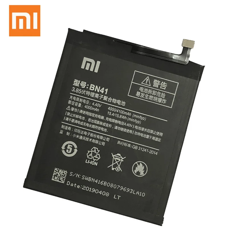 Xiao Mi BN41 Оригинальный аккумулятор для телефона Xiaomi Redmi Note 4 4X 3 Pro 3S 3X 4A BN43 BN30 BM46 BM47