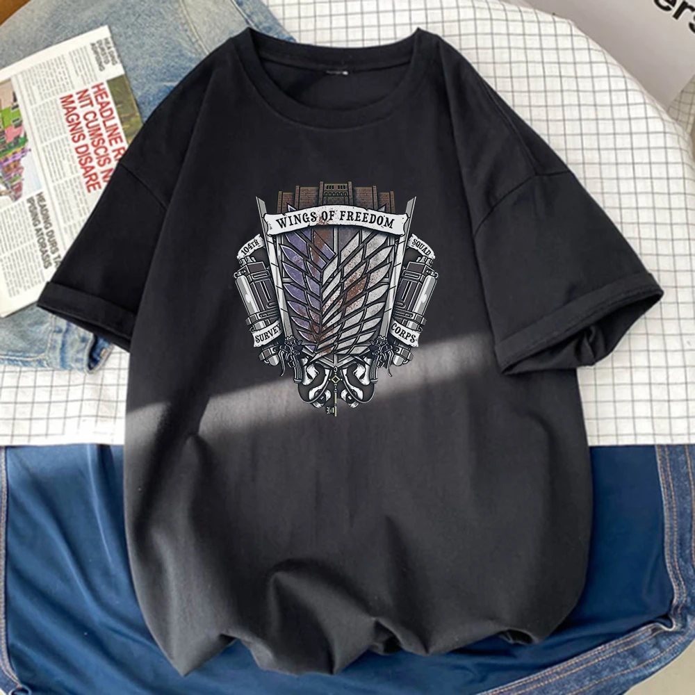 Attack On Titan футболка для женщин Tech Silver Feather Pattern топы на каждый день с забавным