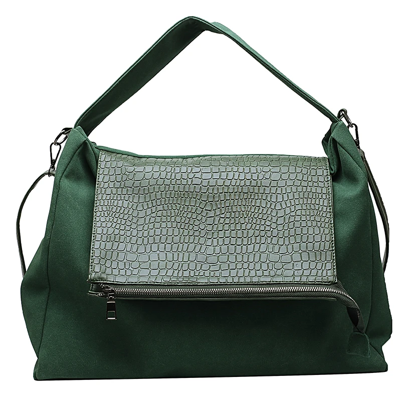 Роскошная сумка-ведро из нубука, женская сумка из крокодиловой кожи, сумка через плечо для женщин, сумки на плечо, брендовая дизайнерская женская зеленая сумка - Цвет: green