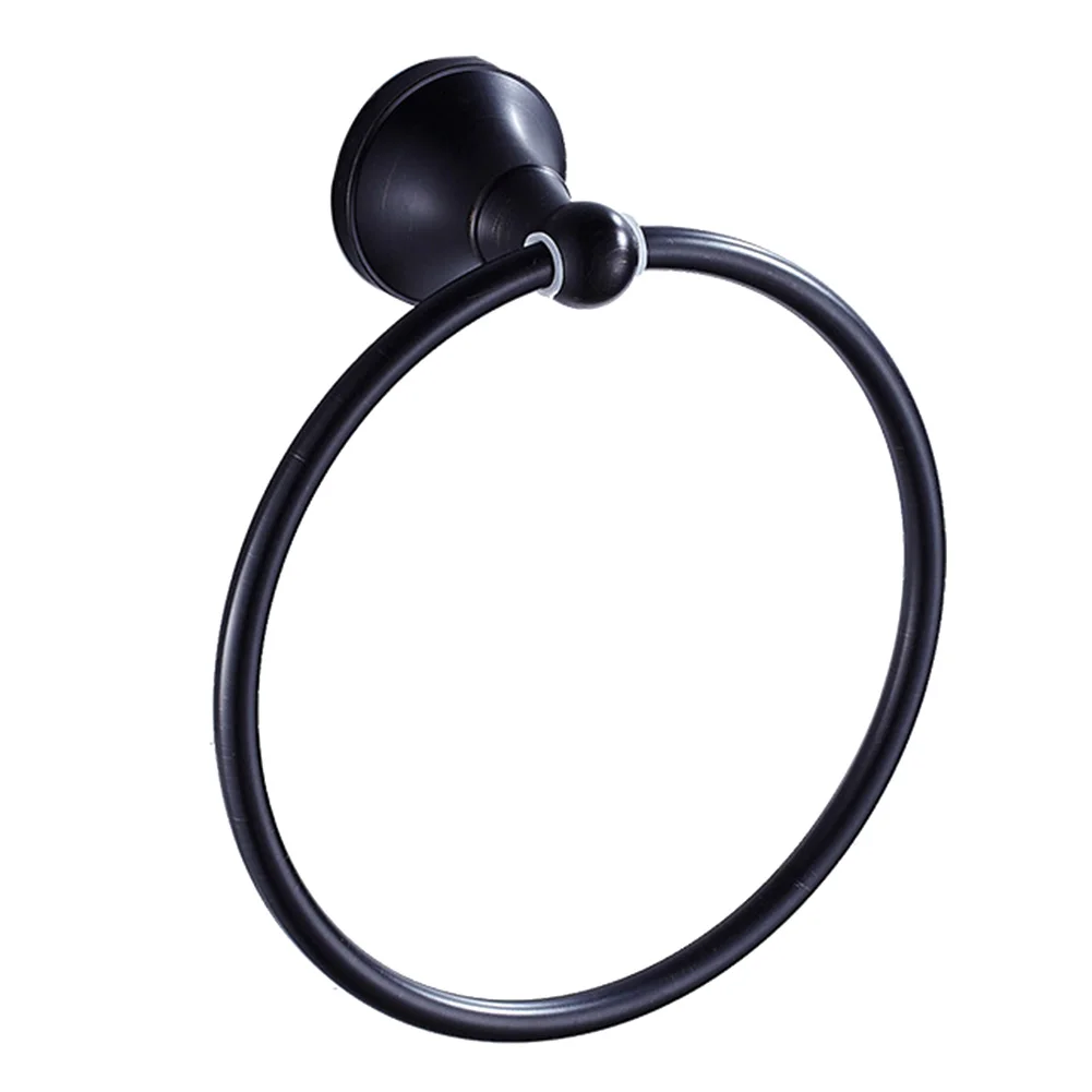 

Wall Mounted Round Oil Rubbed Retro Hanger Bathroom Accessories Bronze Rack Washcloth Bath Holder Towel Ring