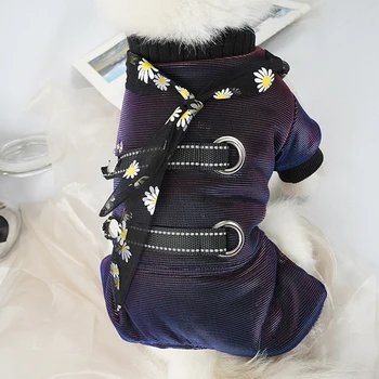 

Pet Autumn Winter Warm Cotton Padded Foer-Legged Jacket Dog ClothesPet Reflective Discoloration Coat Outfits Dog Costume new