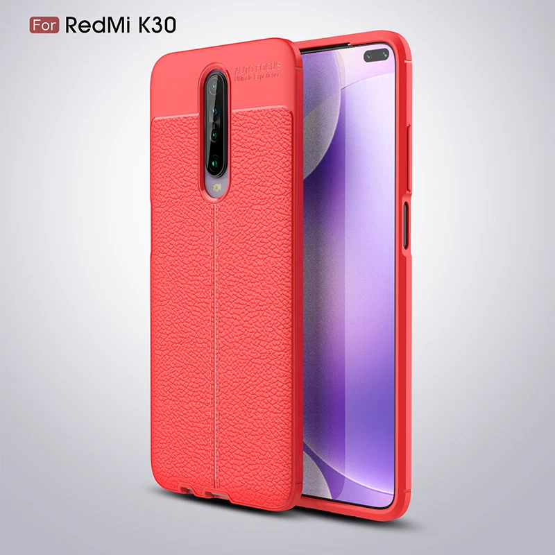Чехол для телефона xiaomi Remdi K30 K 30 чехол роскошный кожаный стильный бампер чехол для xiaomi K 30 K30 Pro 5G чехол K30 Funda - Цвет: Красный