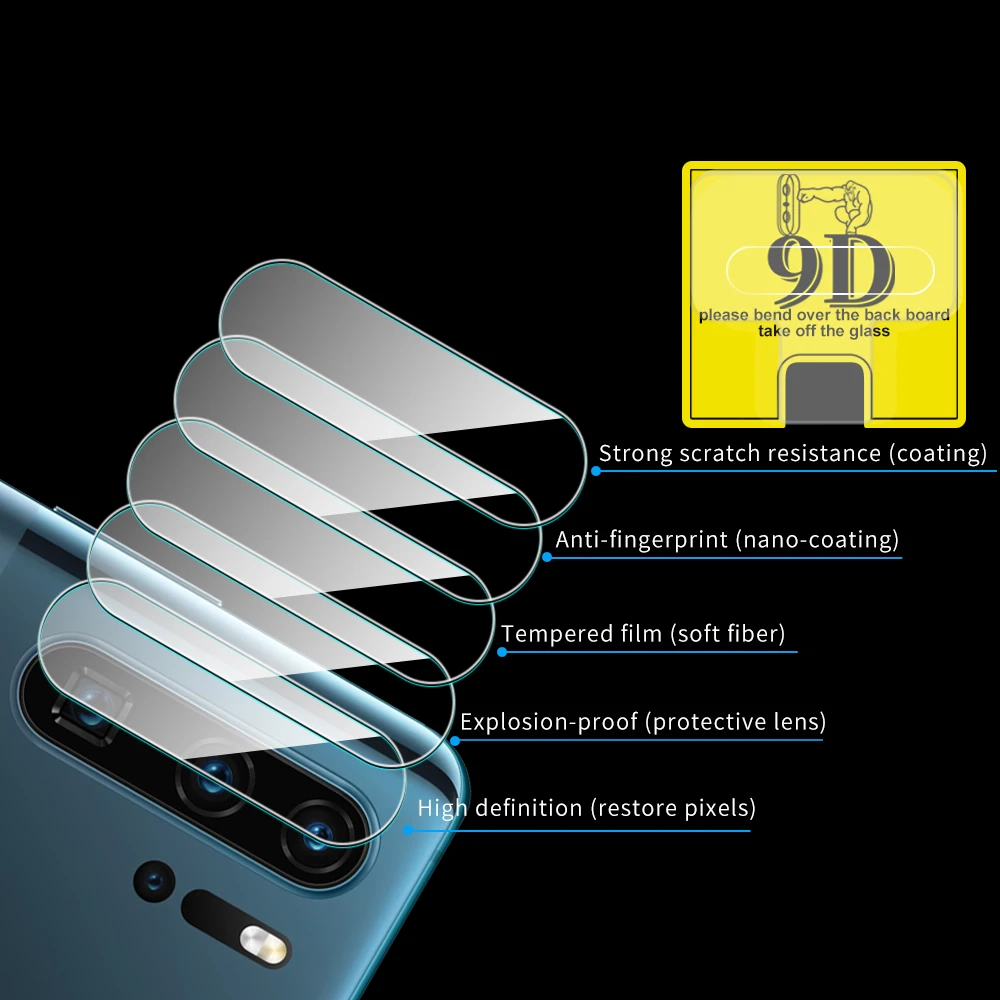 9D Camera Screen Protector For Huawei P30 P20 Lite Pro Nova 3e Camera Protective Film For Huawei Nova 4e Nova 5T P Smart