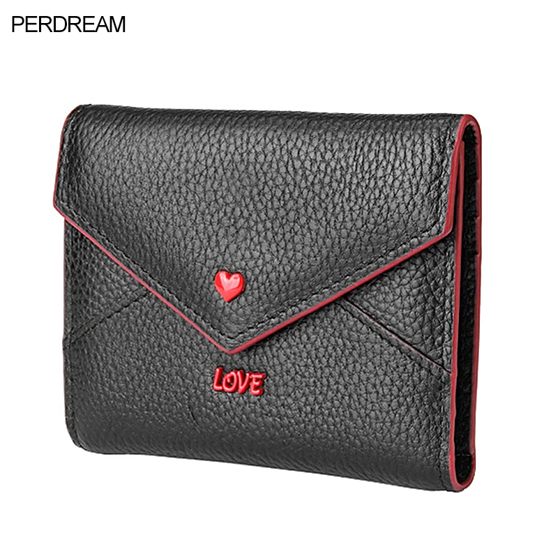 

Short head leather cowhide women wallet lychee pattern small wallet women wallet