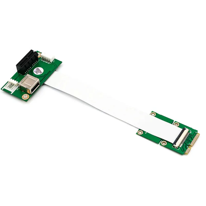 QINDIAN добавить на карты Mini PCI-E к PCI Express 1X адаптер Riser удлинитель Mini PCIE к PCIE X1 USB 2,0 карта Riser FFC кабель