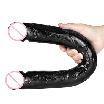 18in Soft Large Dildo Double Dildo For Women Vagina Anal Double Ended Dong Artificial Long Penis Black Dildos For Gay Lesbian 18 4