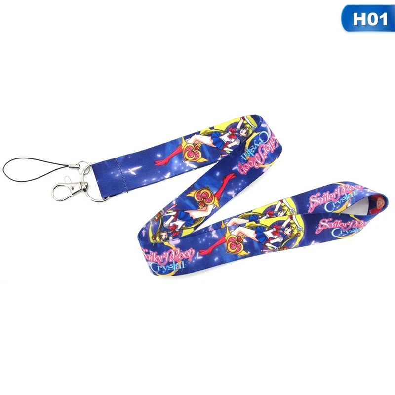 H01 С рисунком из аниме «Сейлор Мун» ключ шнур значок косплея ID Держатели карт шейные платки брелок для ключей - Цвет: H01