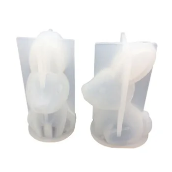 

1psc 3D Big Ear Rabbit Mirror Silicone Mold DIY Drop Glue Swing Table Stand Crafts Jewelry Pendant Tools