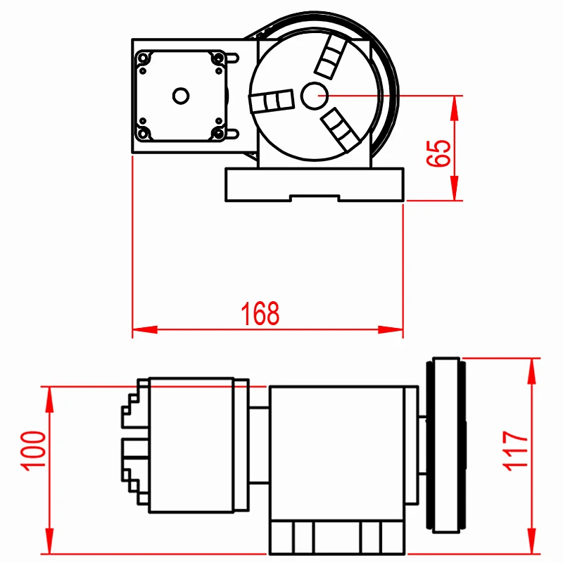 Задняя часть и роторная ось 4-я ось для фрезерного станка с ЧПУ гравер фрезерный станок с ЧПУ роторная ось активность патрон для задней бабки 80 мм
