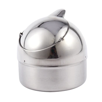 

Metal Cylinder Cigarette Cigar Ashtray Silver Tone