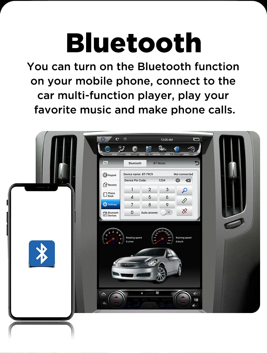 Excellent Vertical Screen Android 7.1 Quad Core 12.1 inch Car Multimedia DVD Player Stereo Radio For Infiniti G37 G35 G25 G37S 7