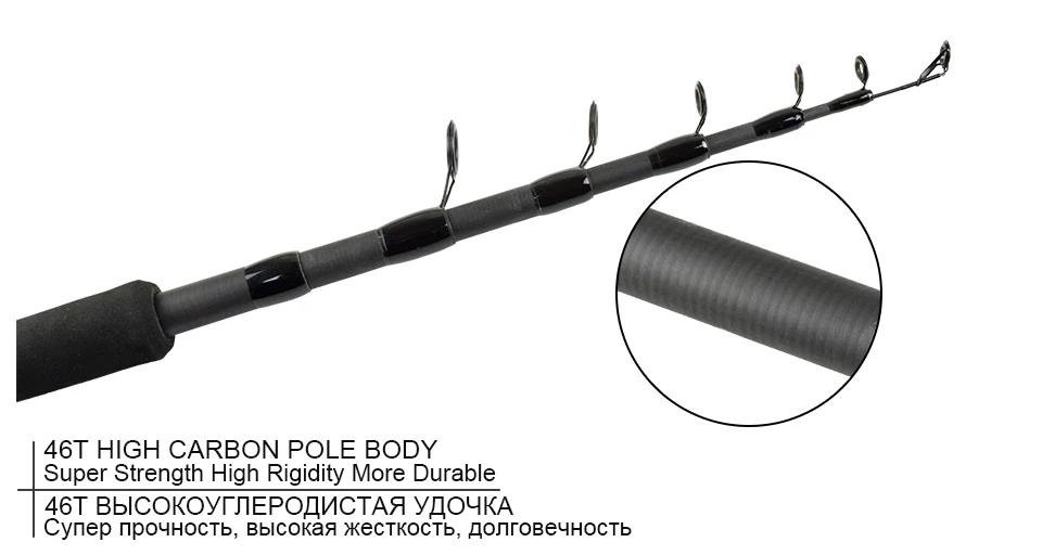 K8356 99% Carbon Travel Fishing Rod 1.8M 2.1M 2.4M 2.7M Portable Telescopic Spinning Fishing Hand Pole Carbon Fiber Casting Rod (13)