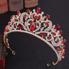H1210 Persian Arab Style Hair Accessories Baroque Color Man-made Diamond Large Crown White Man-made Diamond Bride Headdress