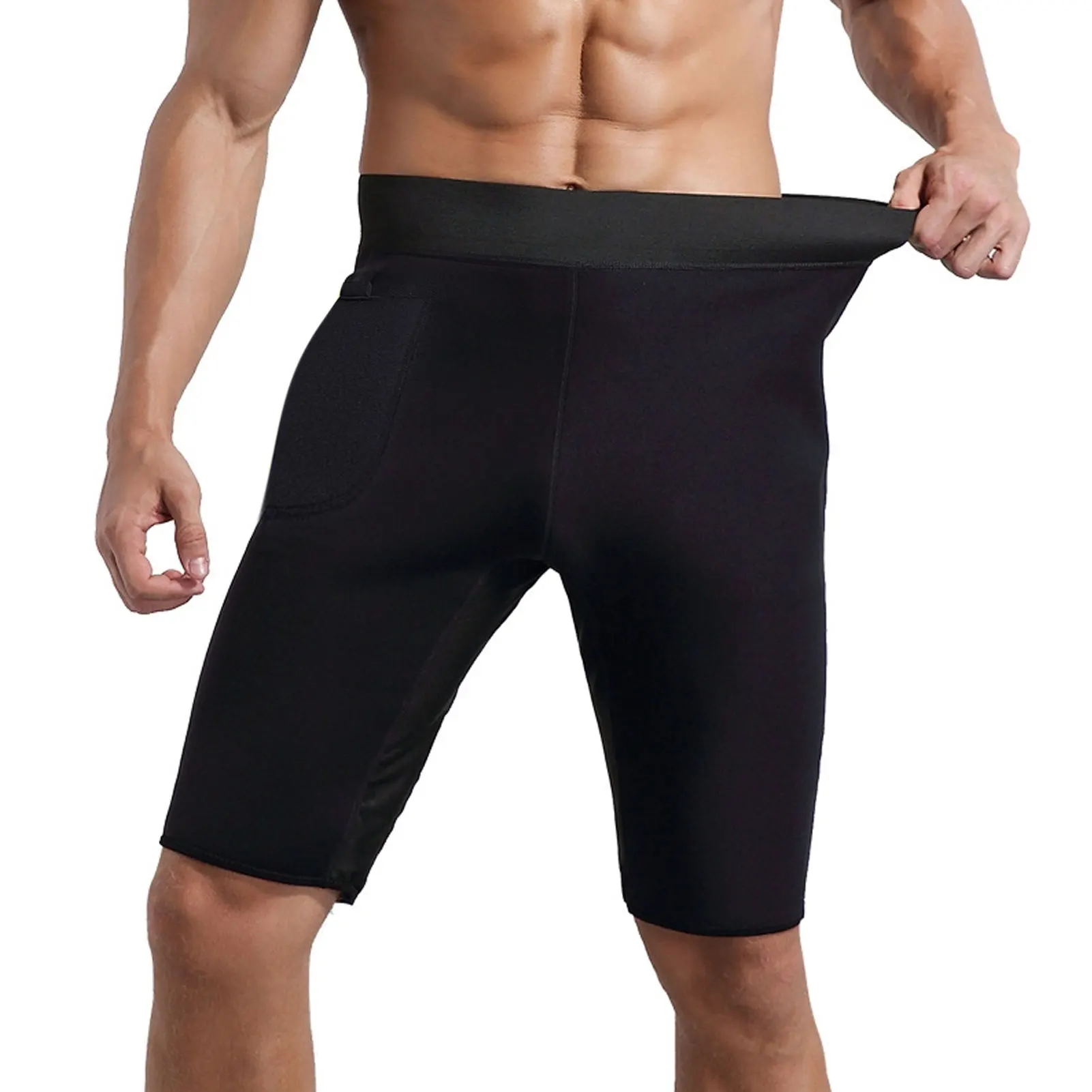 Men's Sweat Sauna Pants Thermo Slimming Shorts Thigh Shaper Neoprene Shapewear 
