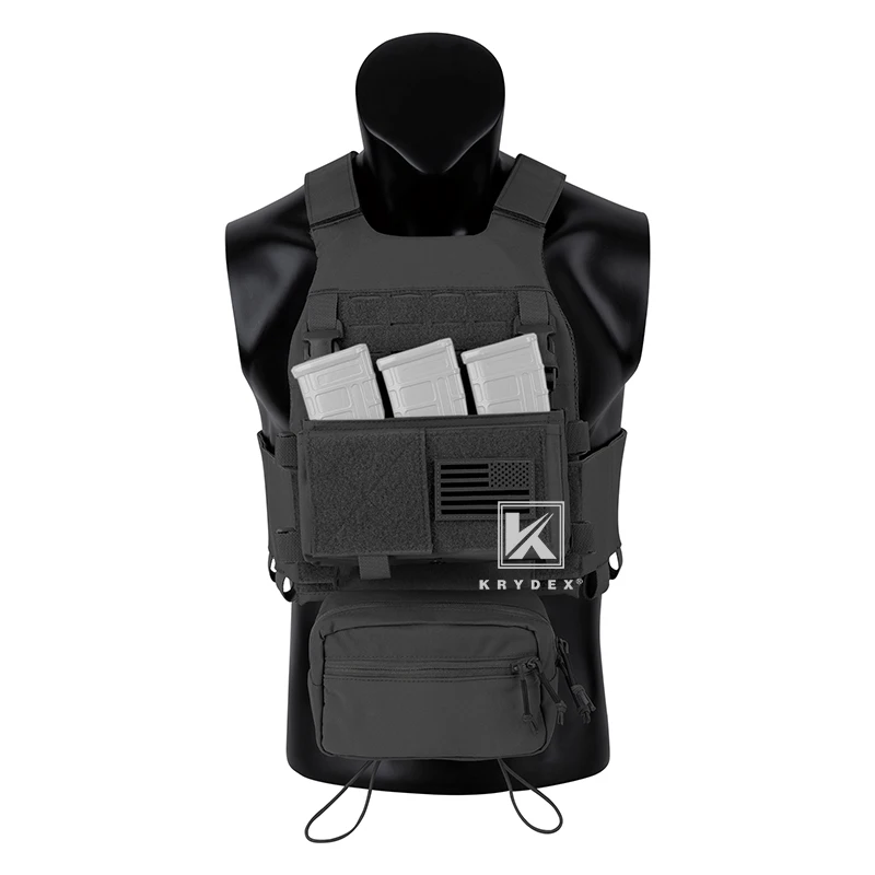 KRYDEX FCS Tactical Low Vis Slick Vest W/ Elastic Cummerbund Micro Fight MK3 Front Panel Chassis