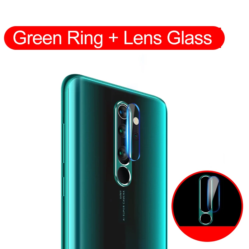 Glass Green Ring Закаленное стекло на Xiaomi mi 9 8 SE красный mi Note 7 Pro Стекло протектор металла объектив для камеры телефона защитное кольцо чехол - Цвет: Glass Green Ring
