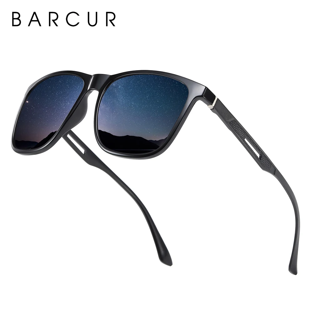 

BARCUR Square Sun Glasses for Men Sports Polarized Sunglasses Women Aluminium Magnenium Temples TR90 Frame Oculos De Sol gafas