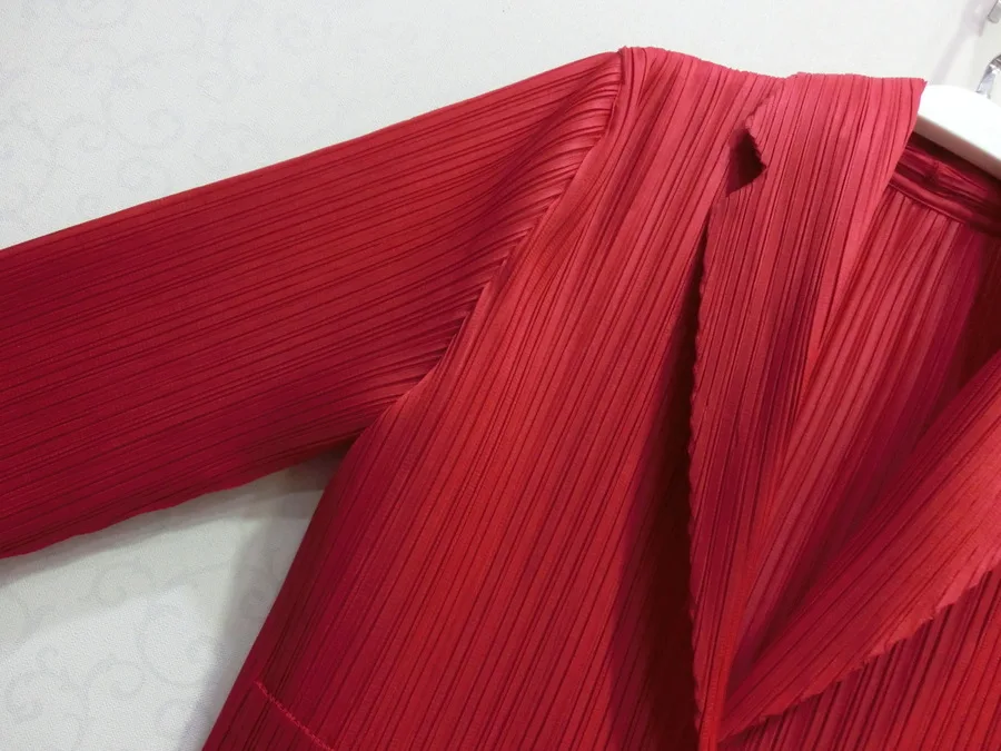 MIYAKE fold идеальный приталенный деловой костюм; Пальто с воротником