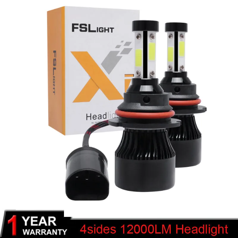 Elglux 2 шт. H4 светодиодный H7 H11 H1 H3 9005 9006 Авто головной светильник 100W 12000LM высокий низкий пучок светильник автомобилей лампы Белый 6500 к лампы