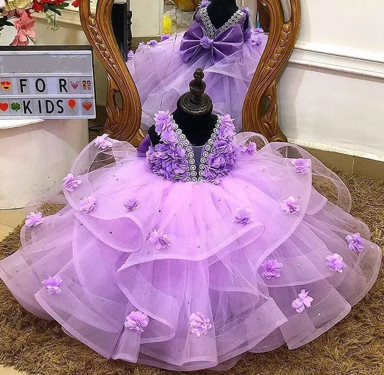 Baby Girls Happy Birthday Letter Bow Cute Dress Beautiful Fashion Girl