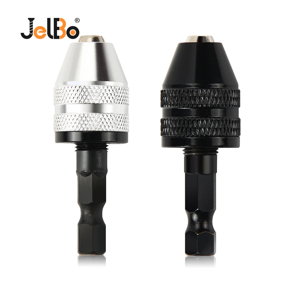  JelBo Mini Drill Chuck Adapter Screwdriver Impact Driver Adaptor 1/4 Hex Shank Drill Bit Quick Chan