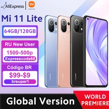【World Premiere】Global Version Xiaomi Mi 11 Lite Smartphone Snapdragon 732G Octa Core 64GB/128GB 64MP Rear Camera 4250mAh NFC