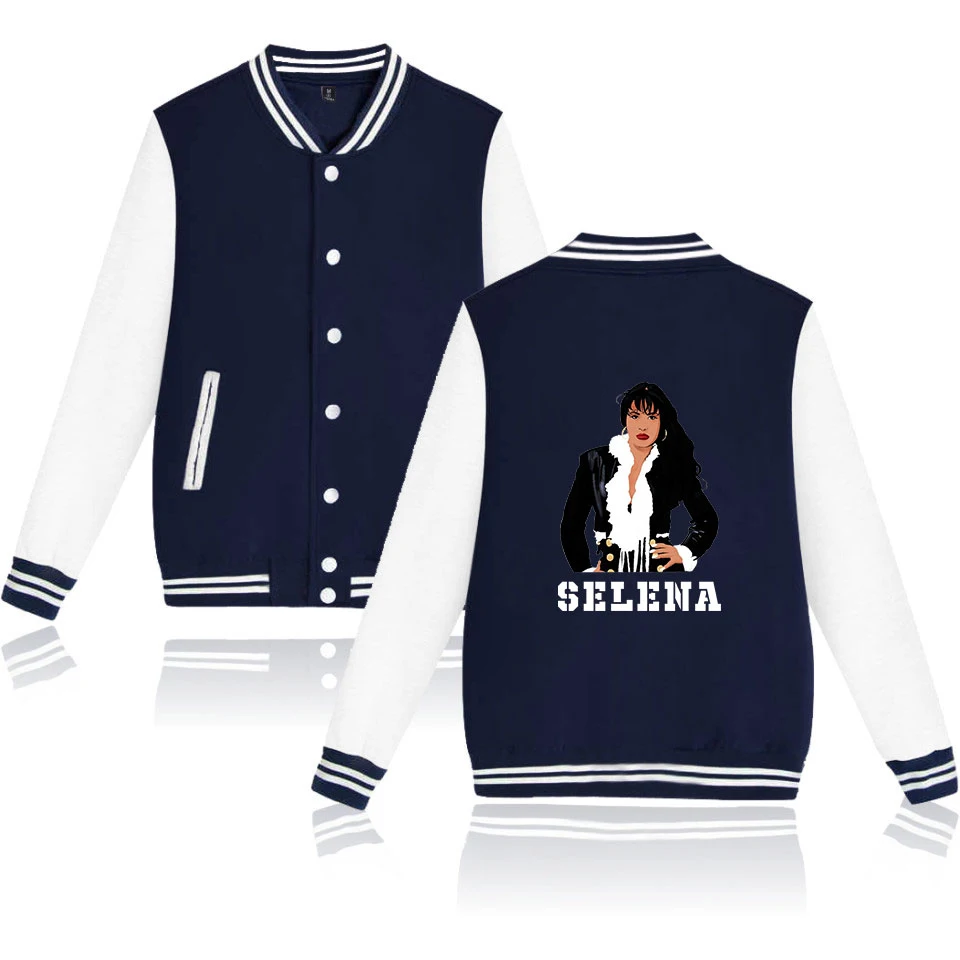 Harajuku Selena quintanilla Baseball jacket women Men Outerwear