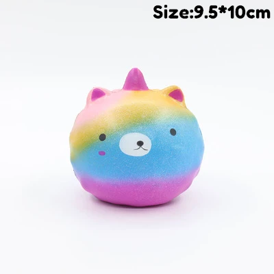 Красочные Kawaii Единорог сжимающийся медленно поднимающийся запах хлеба мягкие для сжатия Игрушка снятие стресса Антистресс моделирование удовольствие для ребенка подарок - Цвет: WW-X0270-2