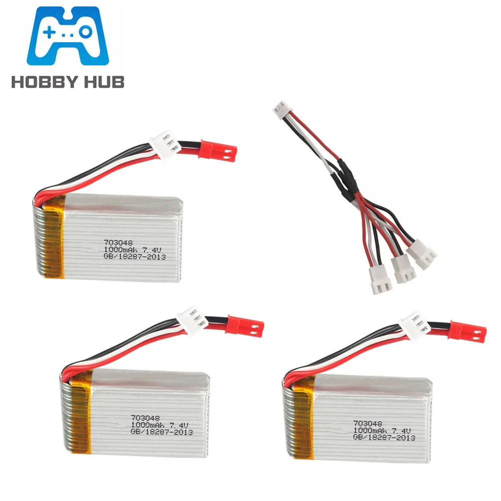 7,4 В 1000 мАч 25c Lipo Батарея+ 7,4 v Зарядное устройство для MJXRC X600 U829A U829X F46 X601H JXD391 FT007 2s Lipo Батарея 703048 - Цвет: Светло-серый