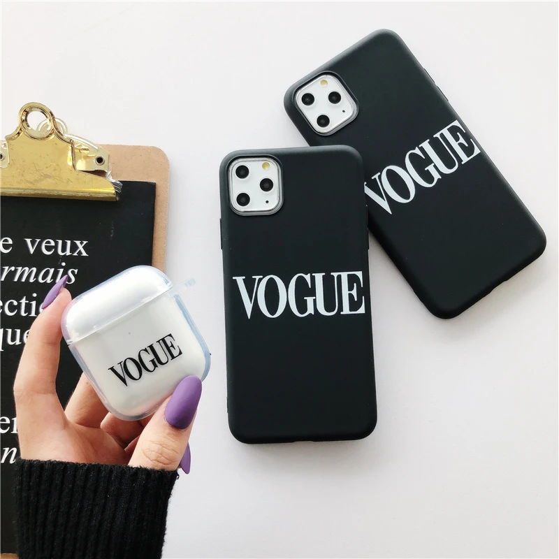 Модный Журнал vogue простые буквы чехол для iPhone 11 Pro XS Max XR X 6 6s 7 8 plus роскошный мягкий