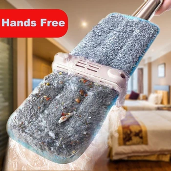 

Hands-Free Flat Mops Extension Household Multifunctional Portable Wash Rotating Mops Trapeadores Piso Limpieza Cleaning Tool