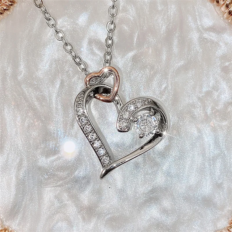 Double Pavé Heart Pendant – Metalsmiths Sterling