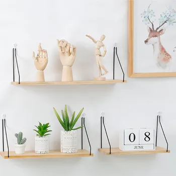 

New Iron Wooden Decorative Wall Shelf Storage Rack Organization for Kitchen/ Kid Room DIY Wall Decoration Holder Home Decor