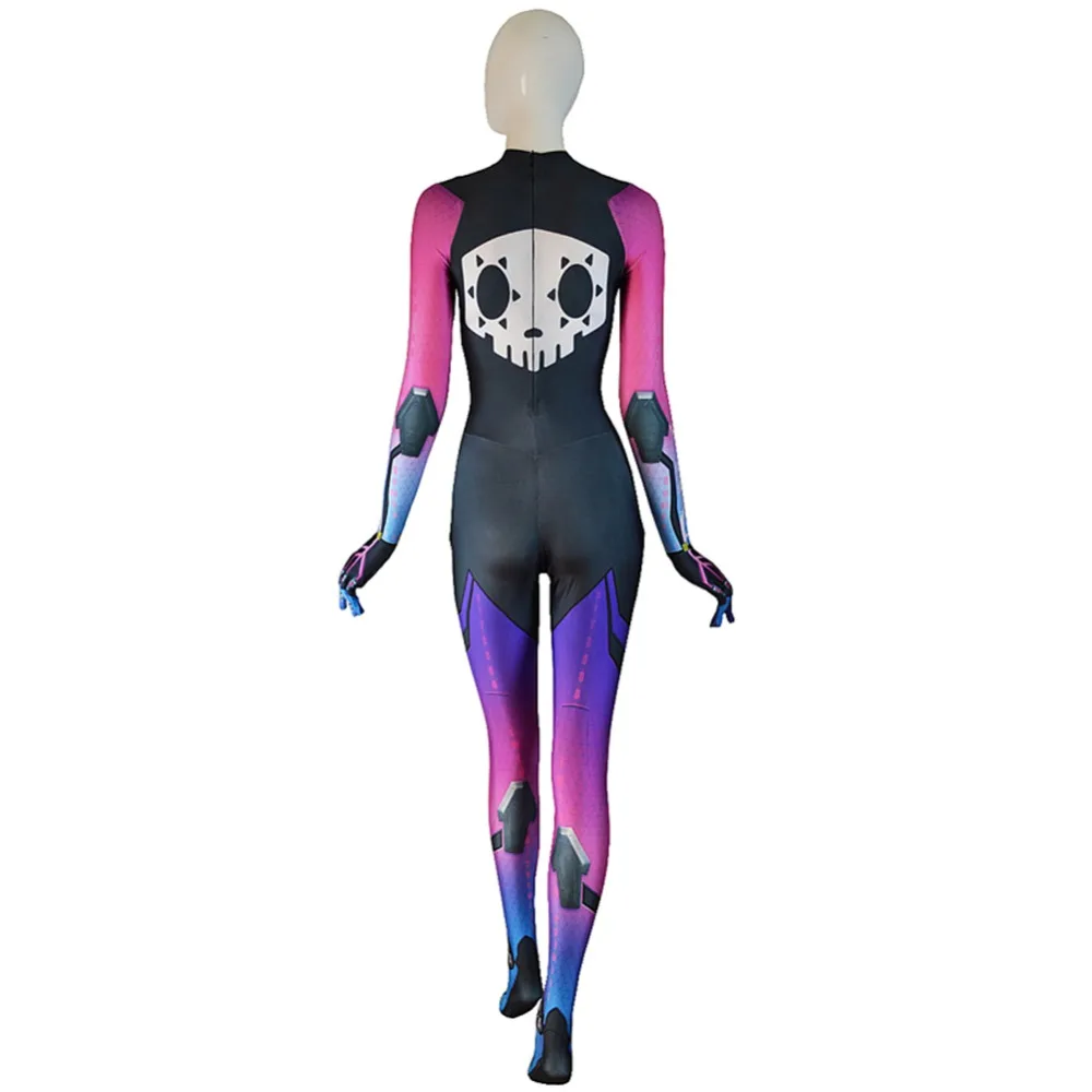 Sombra d. va Phantom Shadow костюм 3D принт Хэллоуин Sombra косплей костюм девушка лайкра Zentai Sombra боди