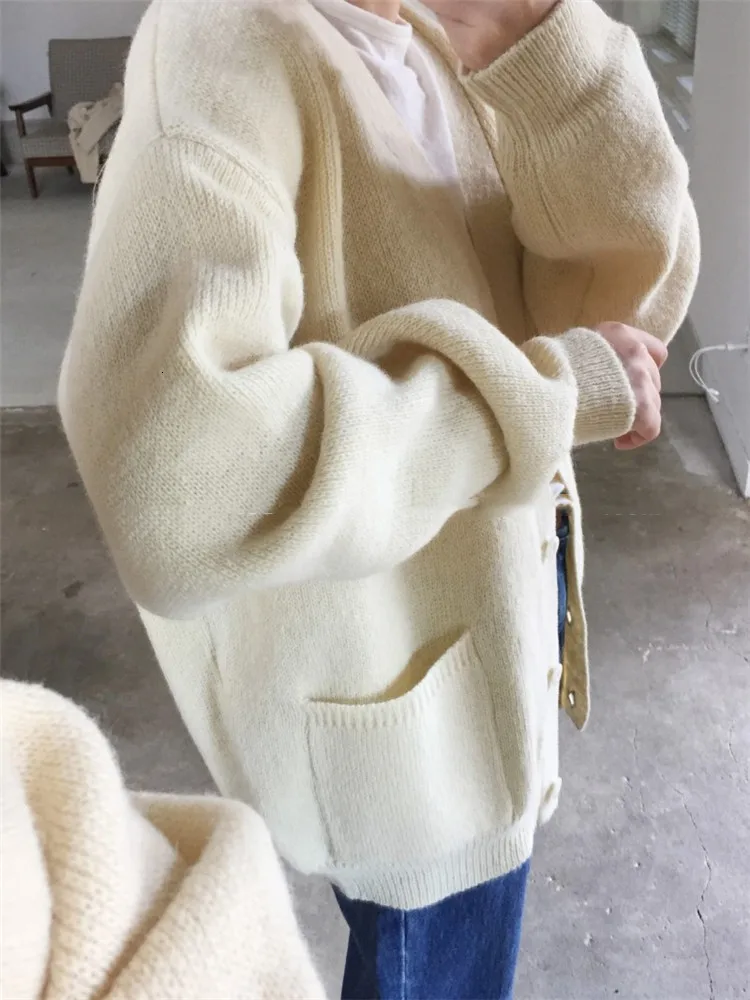 SuperAen корейский стиль женский свитер пальто сплошной цвет Дикие повседневные женские свитера осень и зима новинка вязаный женский топ