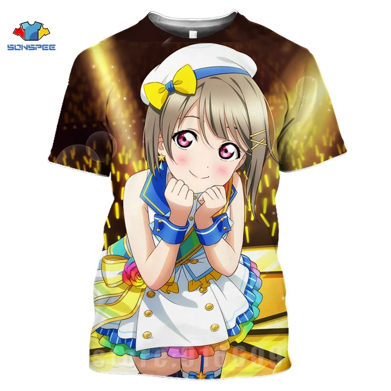 Мужская футболка с 3D-принтом Guitar японское аниме Love Live для косплея Idol Girl Sunshine