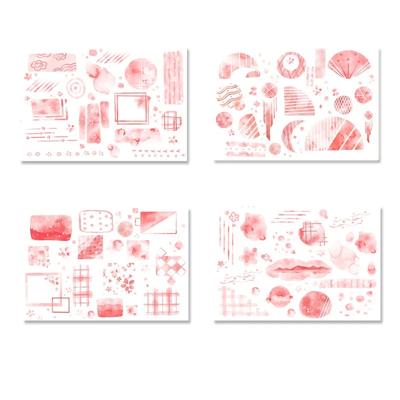 Mohamm 8Pcs Dreamland Ink Series Journal Stationery Flakes Scrapbooking DIY Decorative Stickers - Цвет: G