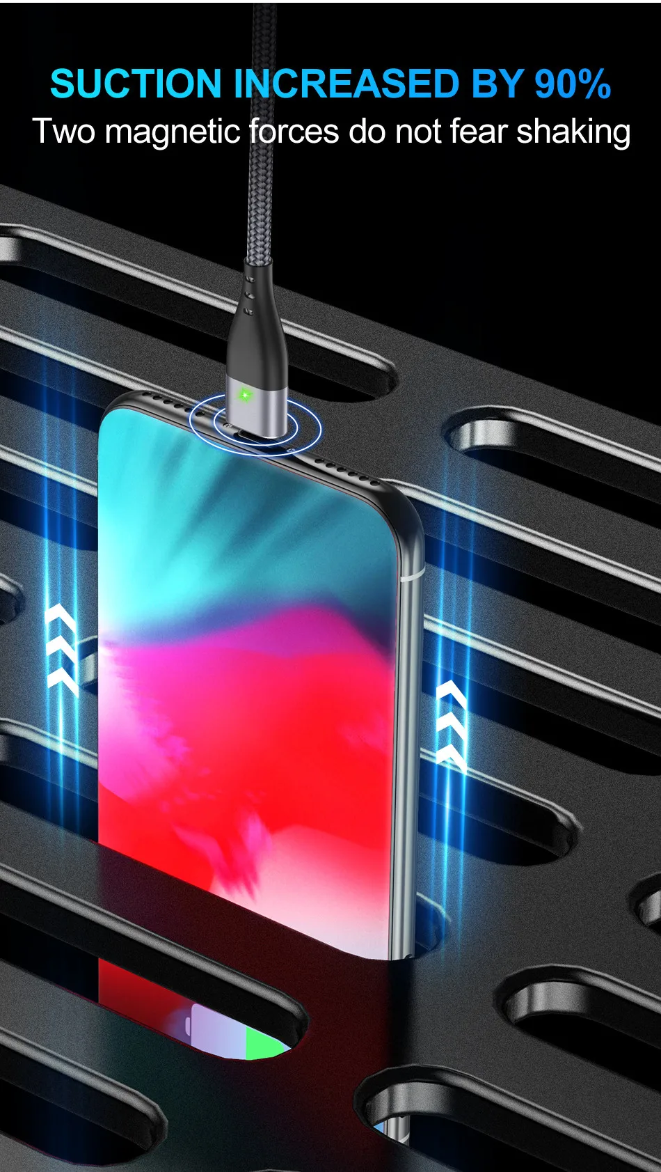 Магнитный кабель для быстрой зарядки USLION 3A Micro usb type C для iPhone 11 Pro XS Max XR X samsung S10, магнитный шнур для зарядки и передачи данных