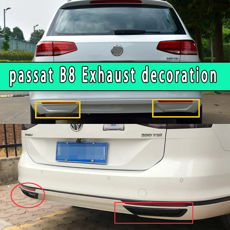 Car Exhaust Cover Styling For vw's Passat B8 Variant Body kit Chrome Accessories Four Exhaust Decoration