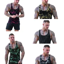 Лидер продаж, фитнес для мышц, камуфляжный жилет, Мужская дышащая быстросохнущая одежда для фитнеса, мужская повседневная спортивная жилетка в форме I