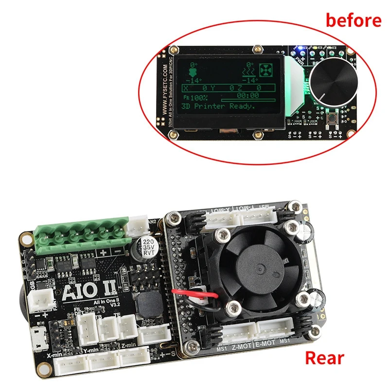 AIO II V3.2 материнская плата все в одном II 32 бит MCU 32 бит ST820 драйвер 256 Microsteps плата контроллера Поддержка Marlin для 3DP/CNC