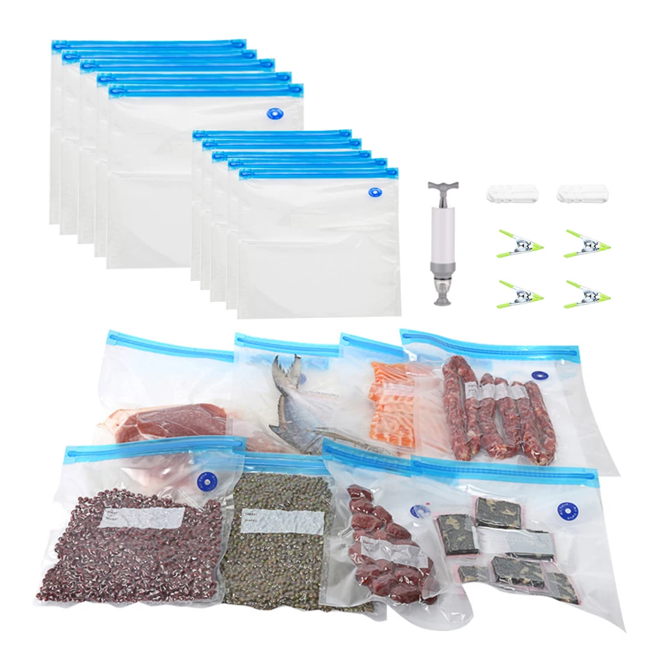 Hermetic Vacuum Sealer Zipper Bag Household Food Storage Oranizer Bags