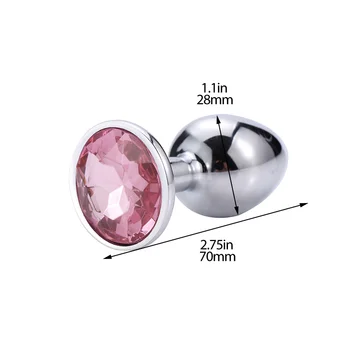 Gem Anal Plug Sex Toys Mini Round Shaped Metal Stainless Smooth Steel Butt Small Tail Female/Male Dildo Intimate Goods 6