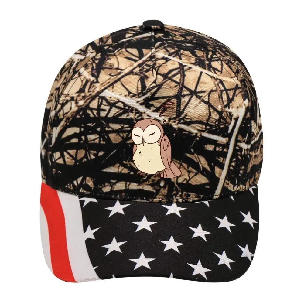 Бейсбольные кепки унисекс с рисунком Совы из хлопка, регулируемые шапки с американскими элементами