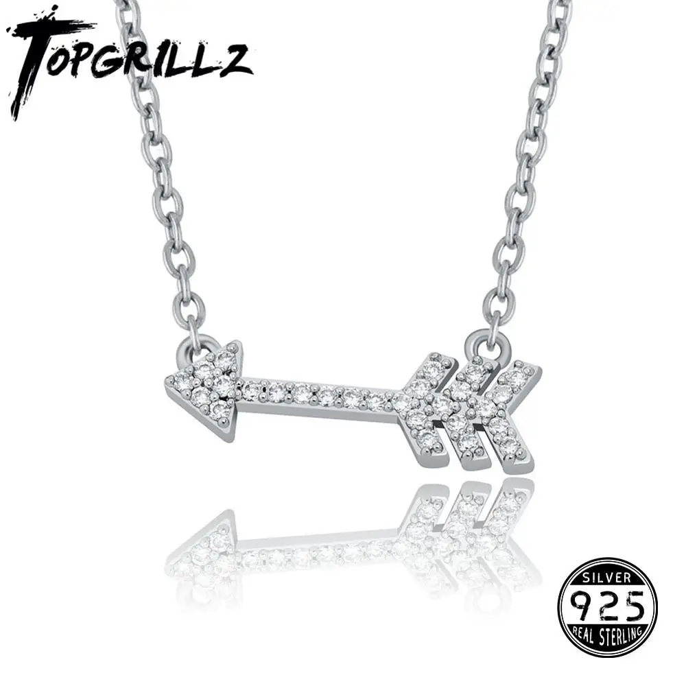 Кулон TOPGRILLZ из стерлингового серебра 925 пробы Очаровательное ожерелье с цирконом