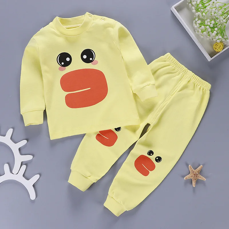 6M-4 лет одежда унисекс для малышей, 2 шт./компл. для маленьких мальчиков комплект одежды из хлопка для девочек, одежда с длинным рукавом; комплекты для малышей; сезон осень; комплект нижнего белья для Одежда для маленьких мальчиков