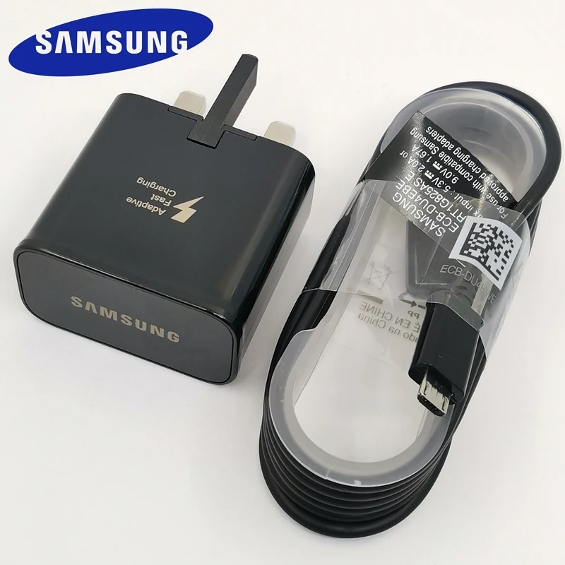 Samsung Fast Charger UK Plug Adapter 9V1.67A Quick Charge 1.5M Micro USB Cable for Galaxy S6 S7 Edge A3 A5 A7 2016 Note 5 4 | Мобильные