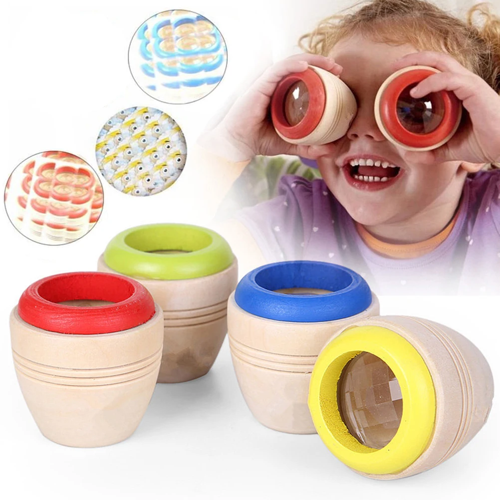Wooden Educational Magic Kaleidoscope Learning Puzzle Toy Kids Baby Bee Eye Gift