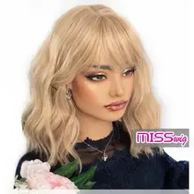 Мисс парик короткие воды волна синтетические волосы 16 цветов доступны парик для женщин термостойкие волокна ежедневно накладные волосы